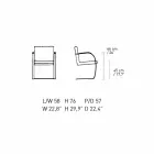 Chaise de bureau en cuir avec structure en acier chromé Made in Italy - Quartz Viadurini