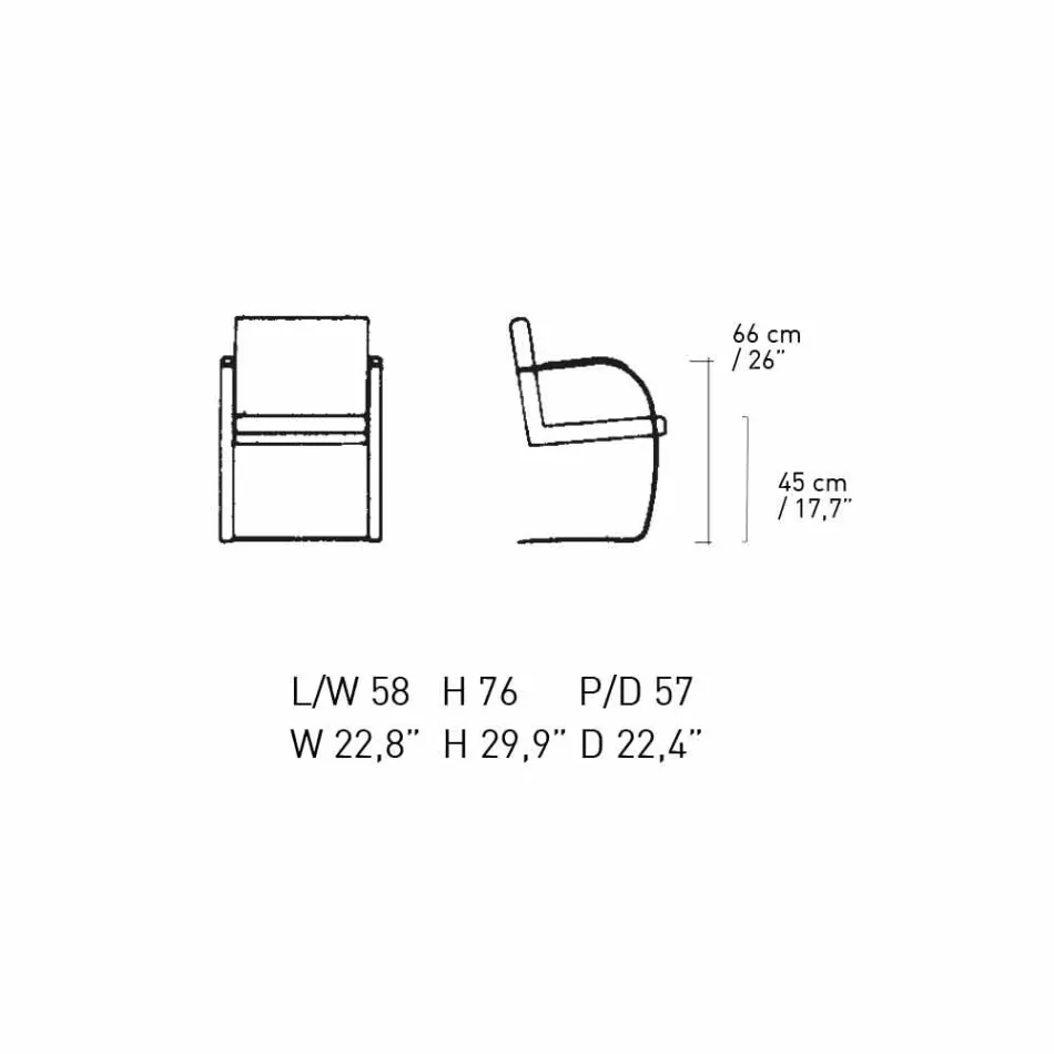 Chaise de bureau en cuir avec structure en acier chromé Made in Italy - Quartz Viadurini