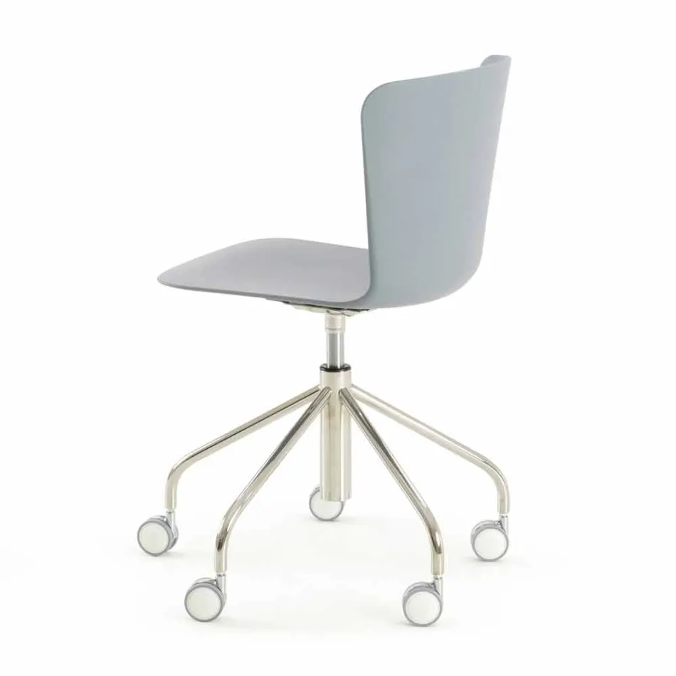 Chaise de bureau en polypropylène avec base chromée Made in Italy - Plutonio Viadurini