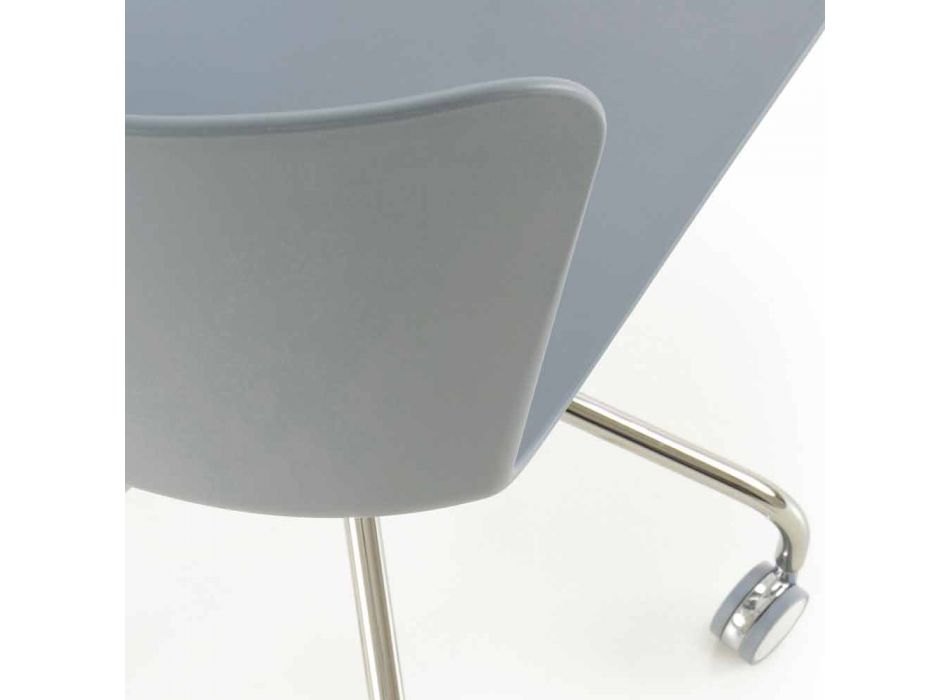 Chaise de bureau en polypropylène avec base chromée Made in Italy - Plutonio Viadurini