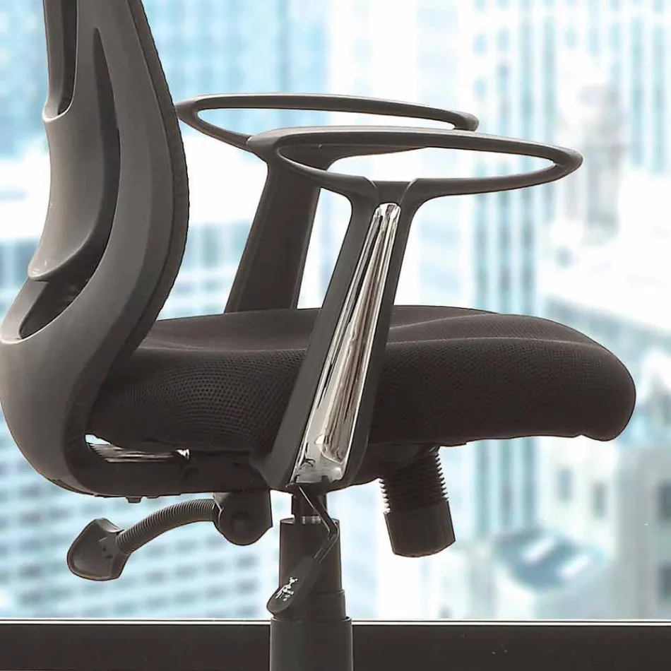 Chaise de bureau opérative et semi-directionnelle en noir Tecnoete - Gerlanda Viadurini