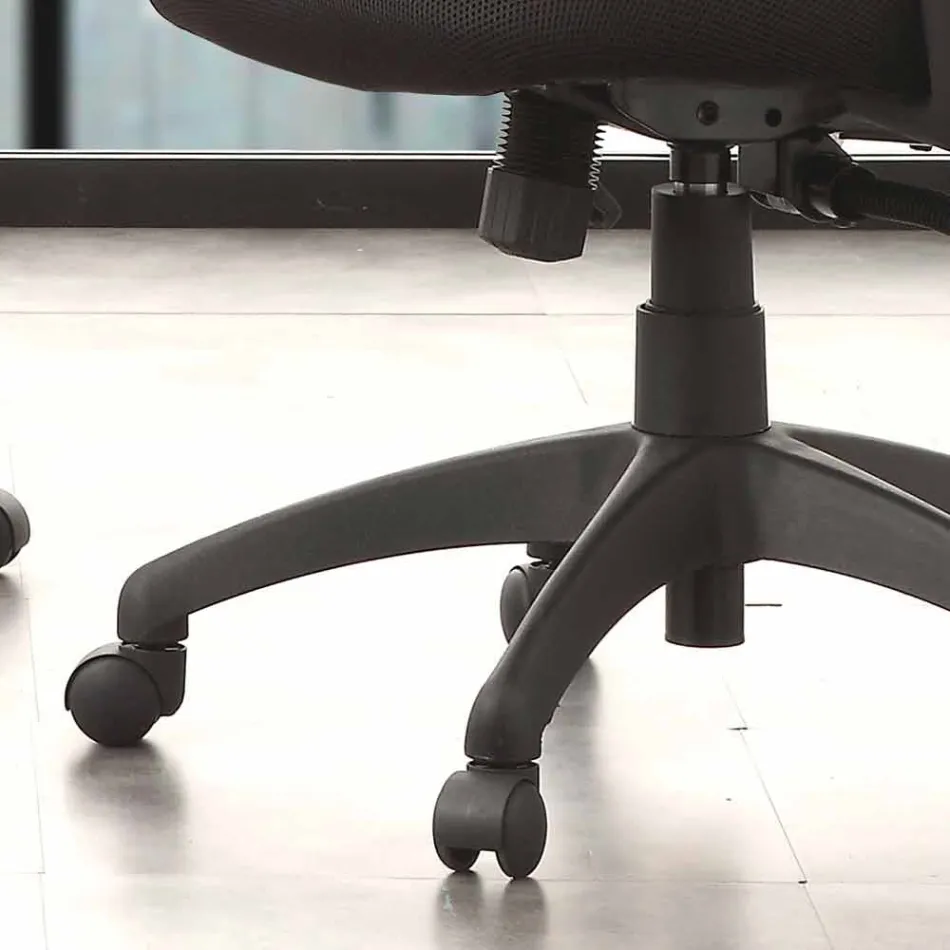 Chaise de bureau opérative et semi-directionnelle en noir Tecnoete - Gerlanda Viadurini