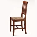 Chaise design classique en bois et assise en paille Made in Italy - Dorina