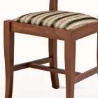 Chaise design classique en bois et assise en tissu Made in Italy - Dorina Viadurini