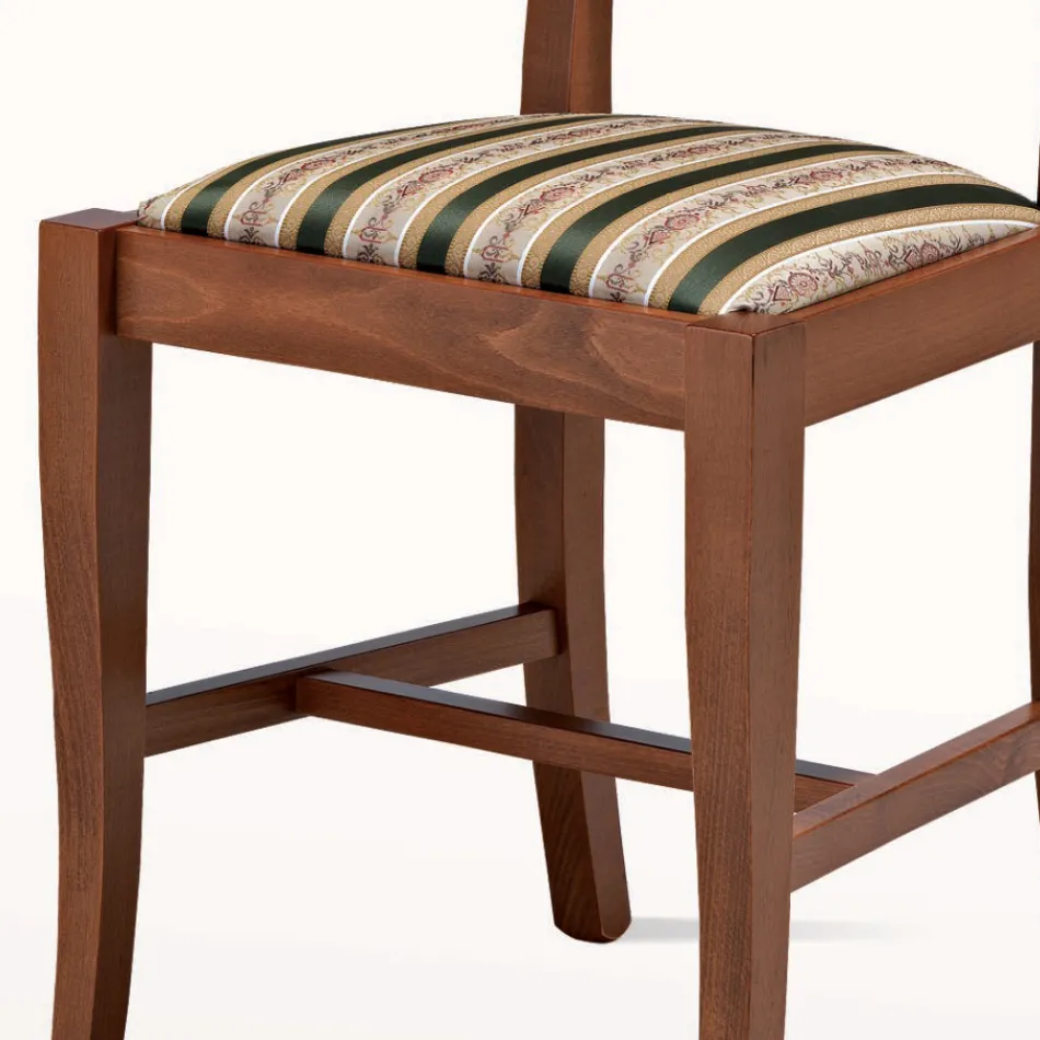 Chaise design classique en bois et assise en tissu Made in Italy - Dorina Viadurini
