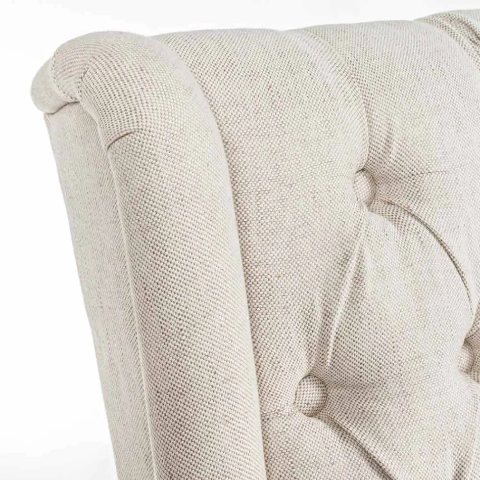 Chaise design classique en tissu et bois de chêne 2 pièces Homemotion - Forla Viadurini