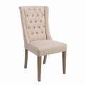 Chaise design classique en tissu et bois de chêne 2 pièces Homemotion - Forla