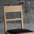 Chaise de cuisine design en bois de hêtre et assise en similicuir - Davina Viadurini
