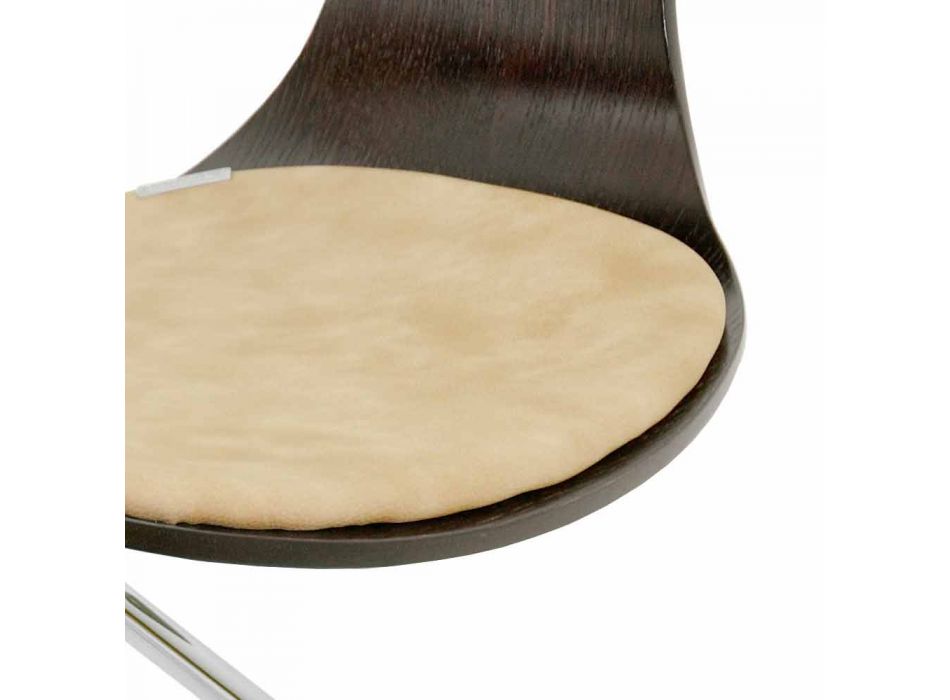 Chaise Design en Chêne ou Bois Wengè avec Coussin de Luxe Italien - Rimmel Viadurini