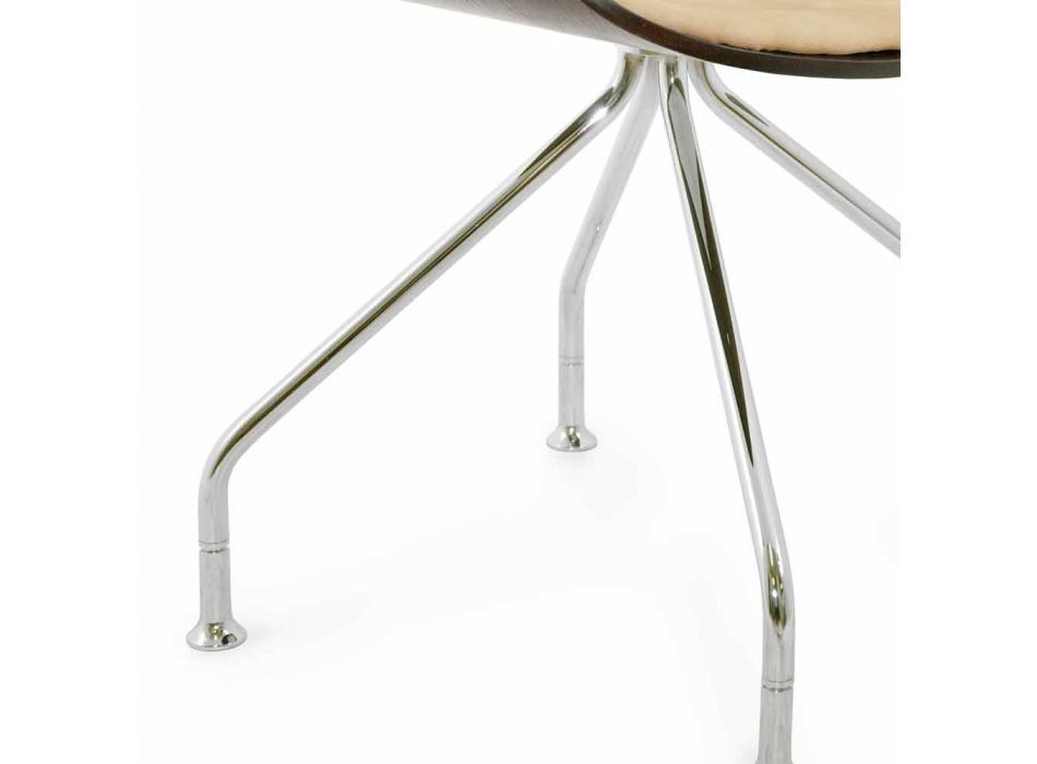 Chaise Design en Chêne ou Bois Wengè avec Coussin de Luxe Italien - Rimmel Viadurini