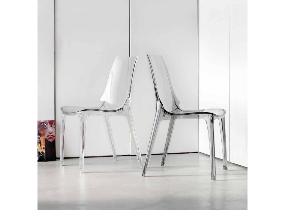 Chaise Design Moderne, Entièrement en Polycarbonate - Gilda Viadurini