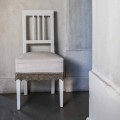 Chaise de cuisine design en bois de hêtre laqué blanc, Shirley, 2 pièces