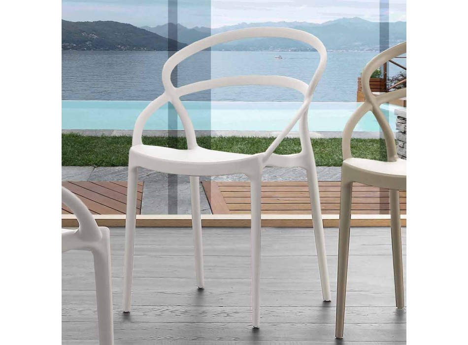 Chaise design moderne en polypropylène fabriquée en Italie Pavie Viadurini