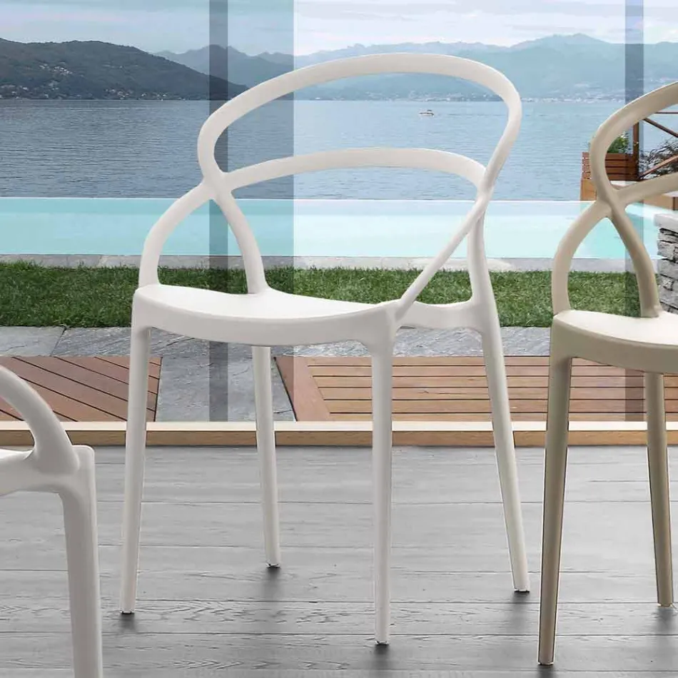 Chaise design moderne en polypropylène fabriquée en Italie Pavie Viadurini