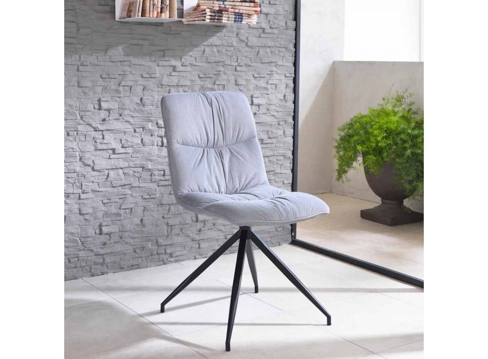 Chaise design moderne tapissée en tissu Chiara Viadurini