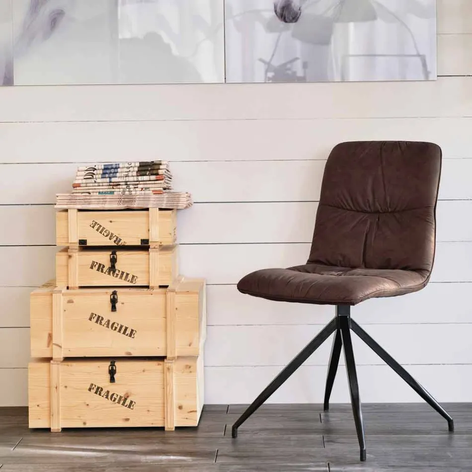 Chaise design moderne tapissée en tissu Chiara Viadurini