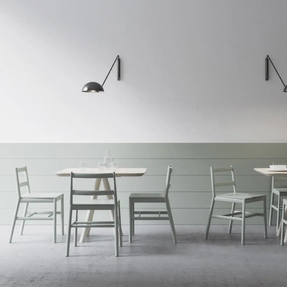 Chaise de haute qualité en bois de hêtre massif fabriquée en Italie, 2 pièces - Nora Viadurini