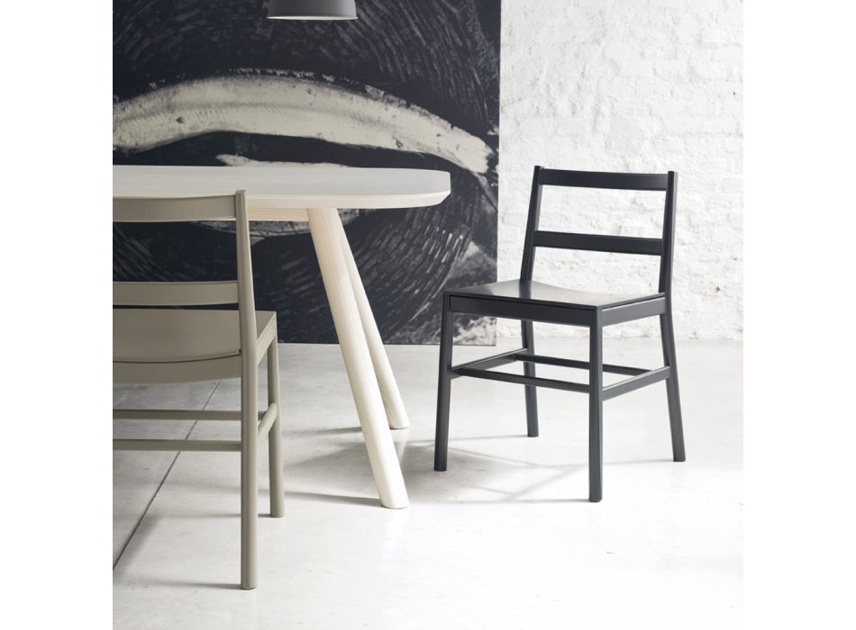 Chaise de haute qualité en bois de hêtre massif fabriquée en Italie, 2 pièces - Nora Viadurini