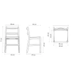 Chaise de haute qualité en bois de hêtre massif fabriquée en Italie, 2 pièces - Nora Viadurini