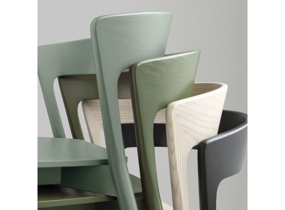 Chaise de haute qualité en bois de frêne Made in Italy, 2 pièces - Oslo Viadurini