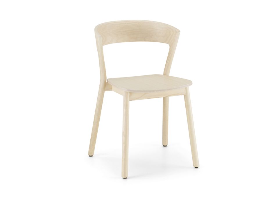 Chaise de haute qualité en bois de frêne Made in Italy, 2 pièces - Oslo Viadurini
