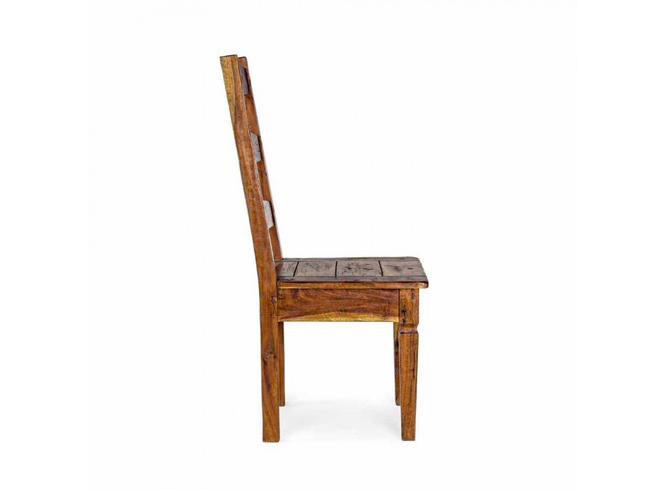 Chaise design classique en bois d'acacia massif Homemotion - Moritz Viadurini