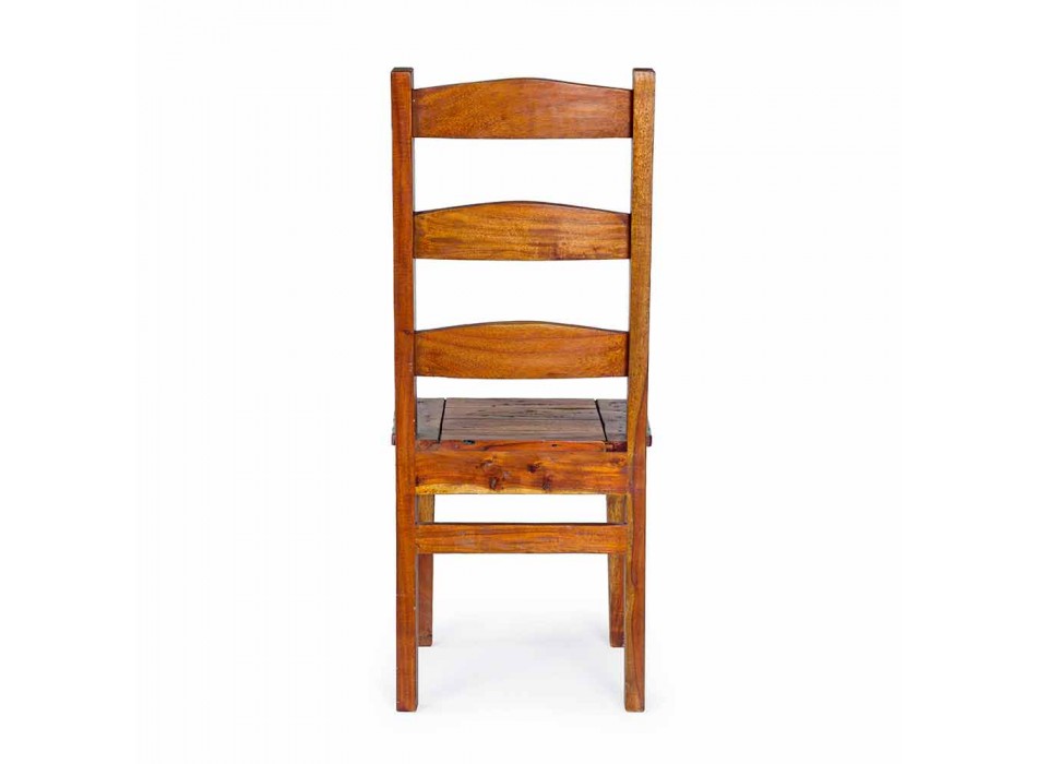 Chaise design classique en bois d'acacia massif Homemotion - Moritz Viadurini