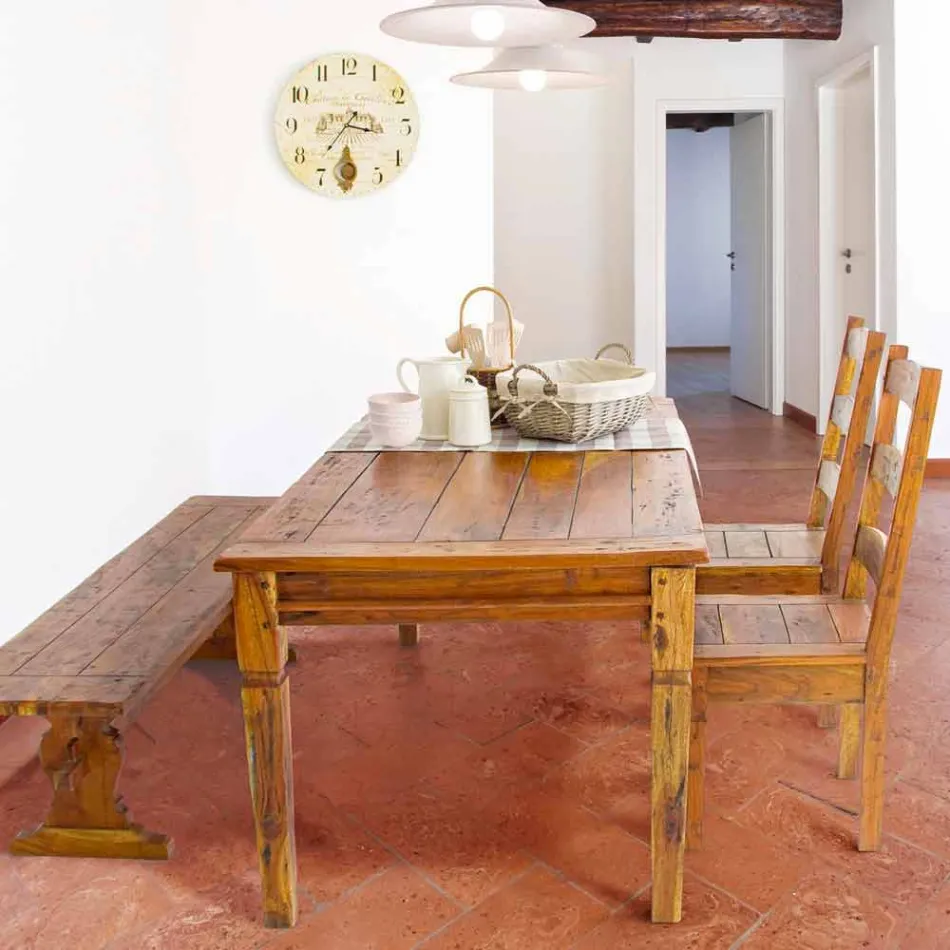 Chaise design classique en bois d'acacia massif Homemotion - Moritz Viadurini