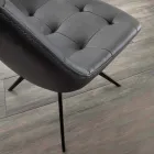 Chaise design capitonnée en tissu ou éco nabuk Venezia Viadurini