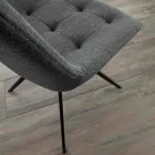 Chaise design capitonnée en tissu ou éco nabuk Venezia Viadurini