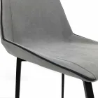 Chaise design en tissu avec pieds carrés fabriqué en Italie, 4 pièces - Oriella Viadurini