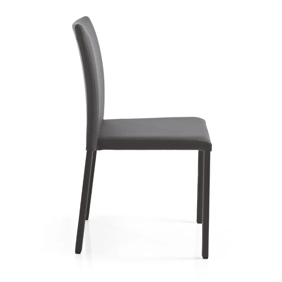 Chaise design moderne et élégante en simili cuir coloré pour le salon - Grenger Viadurini