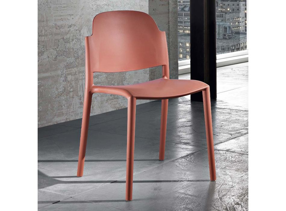 Chaise empilable design moderne en polypropylène coloré 4 pièces - Raiponce Viadurini