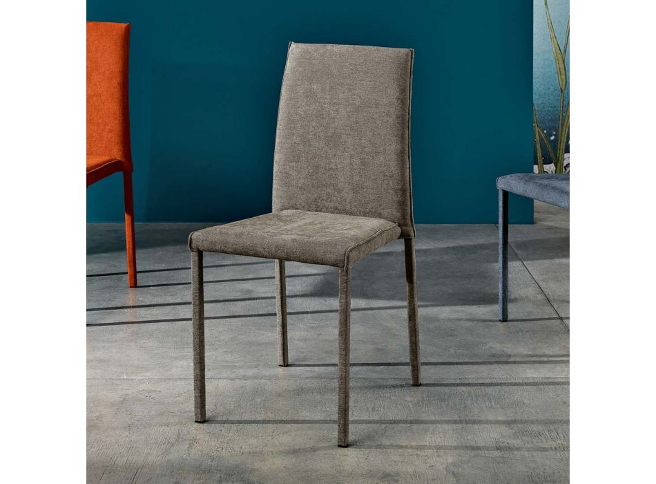 Chaise design de salle à manger en tissu fabriqué en Italie, Conny Viadurini