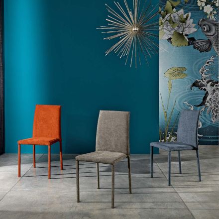 Chaise de salle à manger design en tissu fabriquée en Italie, Conny Viadurini