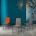 Chaise de salle à manger design en tissu fabriquée en Italie, Conny