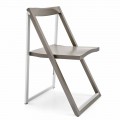 Chaise design pliante en aluminium et bois de hêtre Made in Italy, 2 pièces - Skip