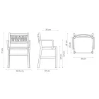 Chaise de luxe avec accoudoirs en hêtre blanchi et corde fabriquée en Italie - Nora Viadurini