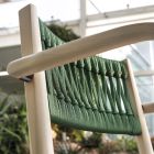 Chaise de luxe avec accoudoirs en hêtre blanchi et corde Made in Italy - Nora Viadurini