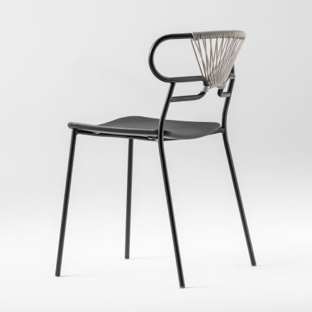 Chaise empilable de luxe en métal et polyuréthane fabriquée en Italie 2 pièces - Trosa Viadurini