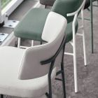 Chaise en tissu de luxe avec base en métal Made in Italy, 2 pièces - Alaska Viadurini