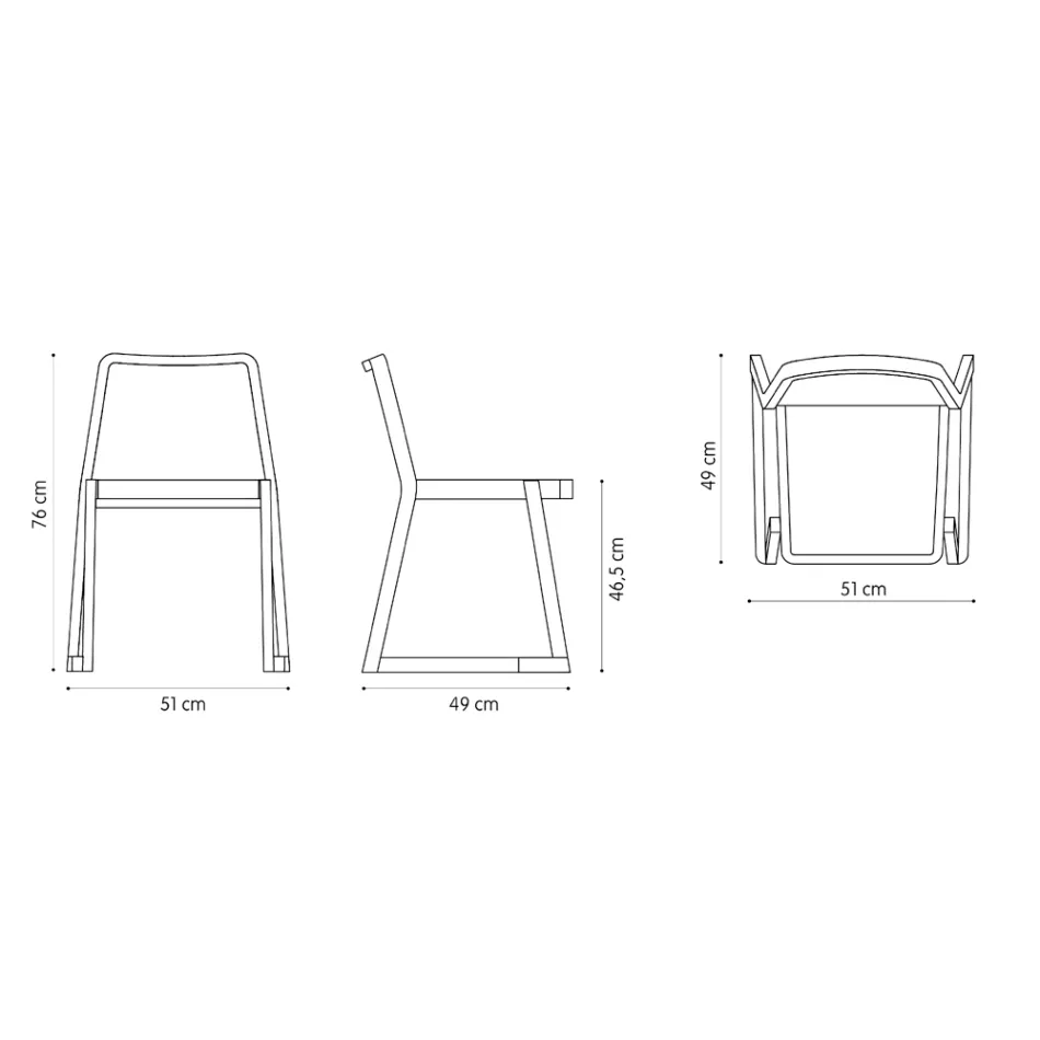 Chaise empilable de qualité en bois de hêtre fabriquée en Italie, 2 pièces - Leipzig Viadurini