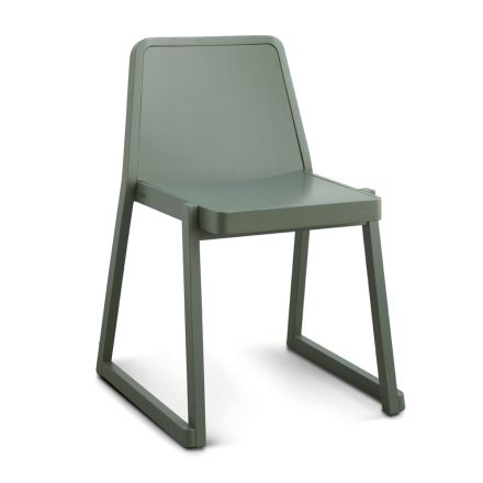 Chaise empilable de qualité en bois de hêtre fabriquée en Italie, 2 pièces - Leipzig Viadurini