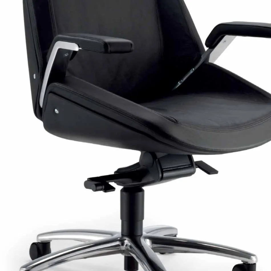 Fauteuil de direction en cuir sellier Ada Angelo Pinaffo & Gorgi Viadurini