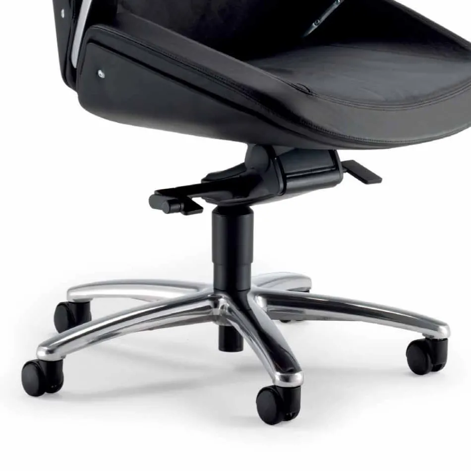 Fauteuil de direction en cuir sellier Ada Angelo Pinaffo & Gorgi Viadurini