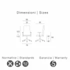 Fauteuil de direction en cuir sellier Ada Angelo Pinaffo & Gorgi Viadurini