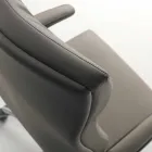 Chaise moderne Edda exécutif en cuir, fabriqué en Italie Viadurini