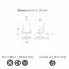 Chaise moderne Edda exécutif en cuir, fabriqué en Italie Viadurini