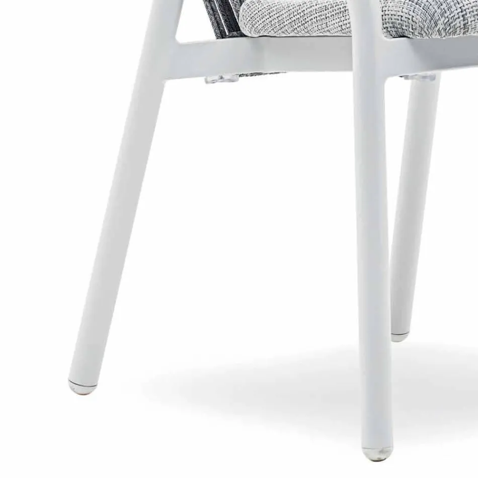 Chaise d'extérieur avec accoudoirs empilable rembourrée H 78cm - Smart by Varaschin Viadurini