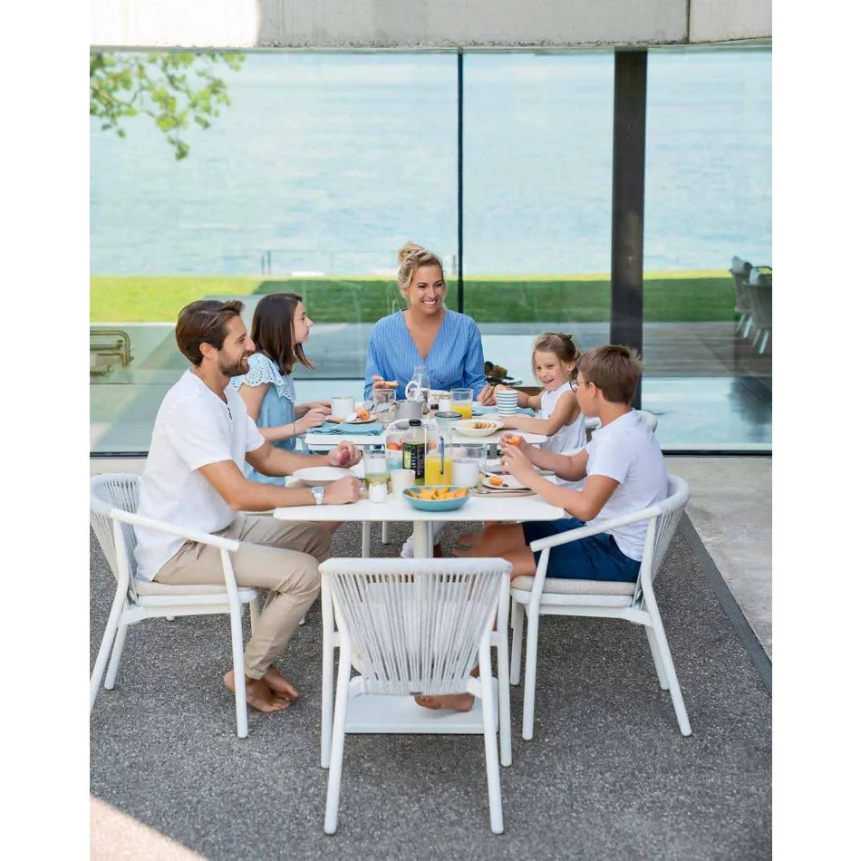 Chaise d'extérieur avec accoudoirs empilable rembourrée H 78cm - Smart by Varaschin Viadurini